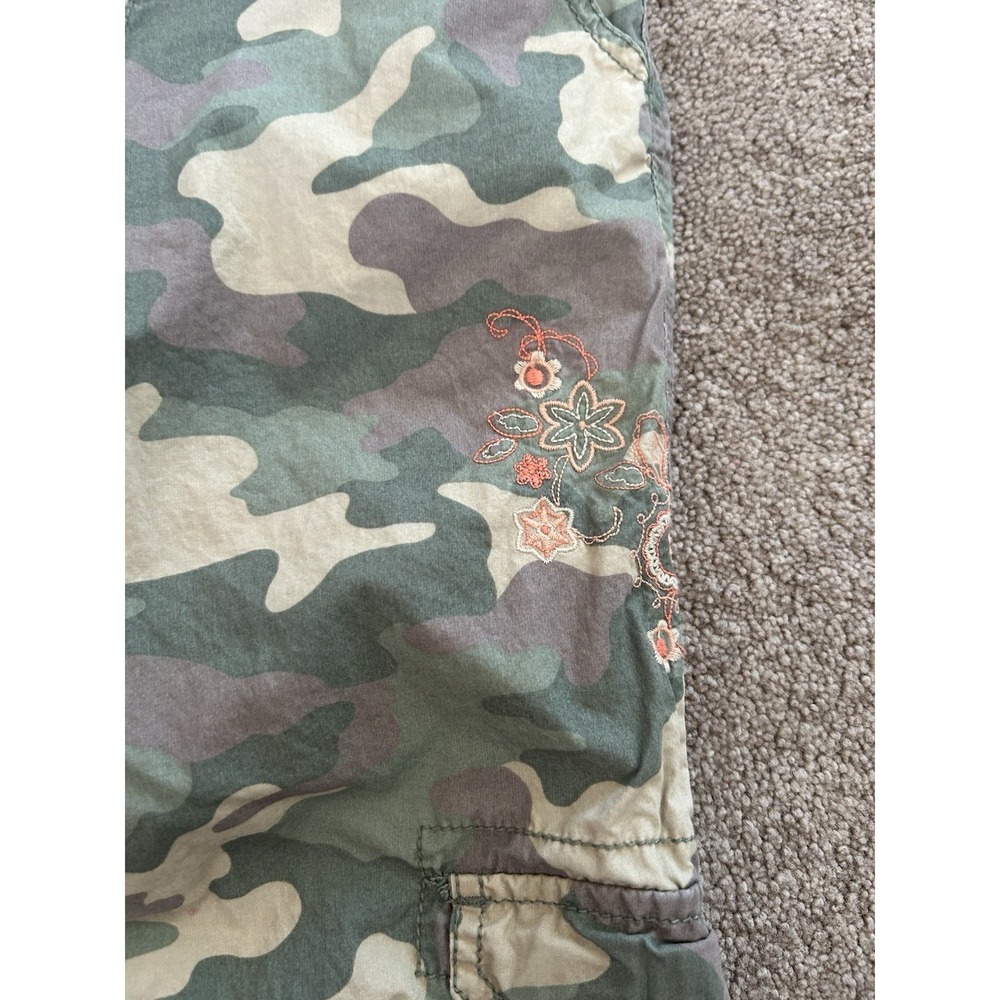 Vintage Y2K Cherokee Children's Cargo Pants Size 12 Camo W Embroidered Flowers - Picture 8 of 8